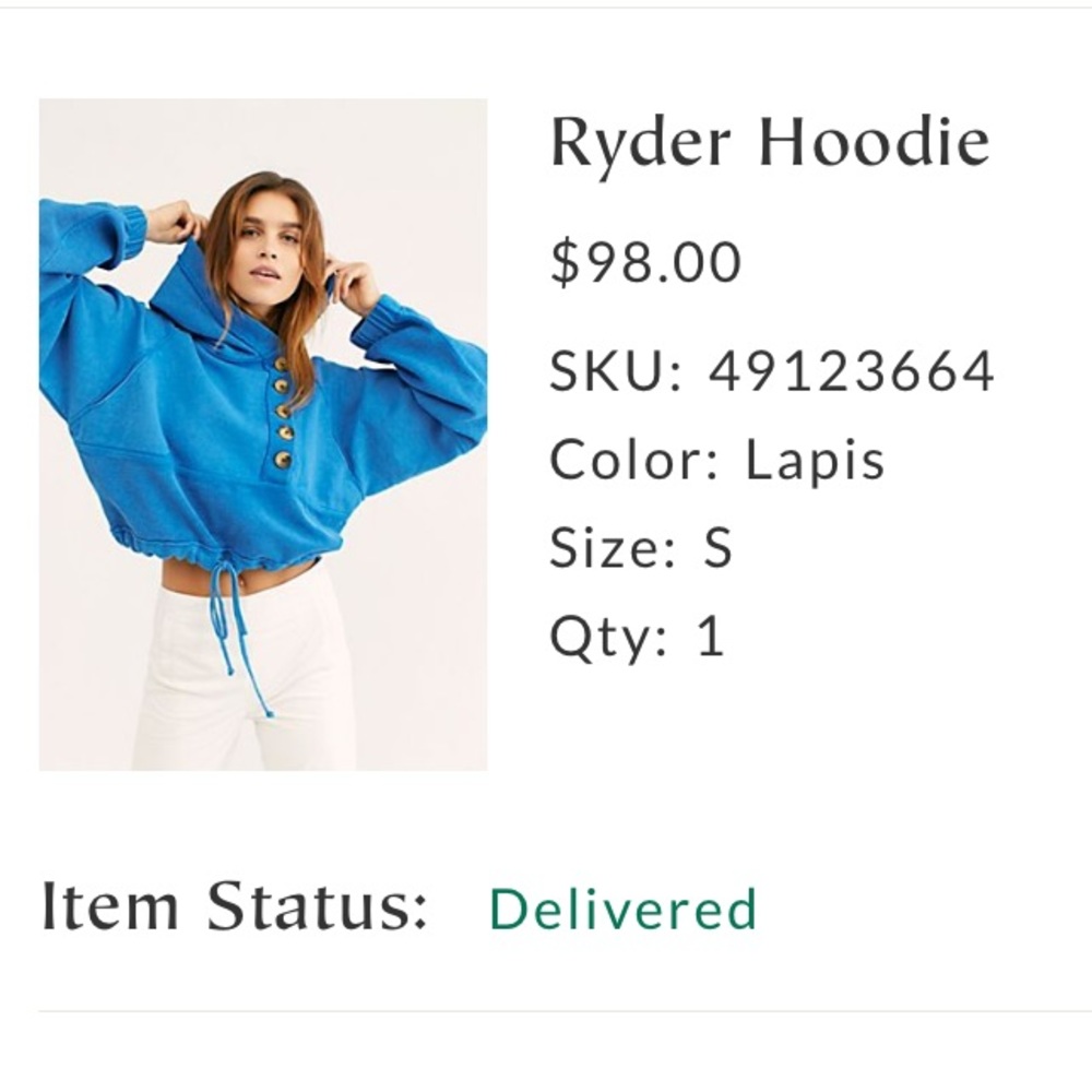Hoodie from Free People - Blue/Small